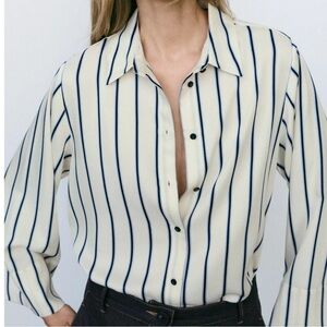Zara wide sleeve striped shirt